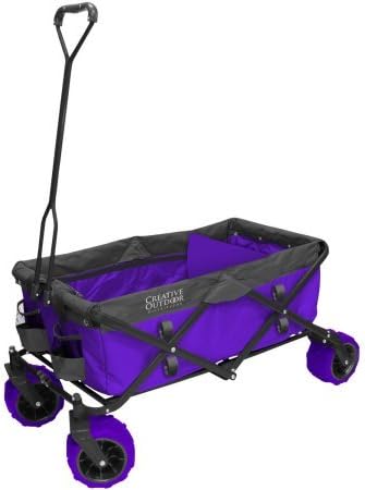 Creative Outdoor Fold Wagon All Terrain Purple Grey