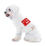 I LOVE MY DAD Hooded (Hoody) T-Shirt with pocket for your Dog or Cat XS White