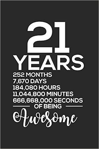 Amazon Com 21 Years 252 Months 7 670 Days 184 080 Hours 11 044 800 Minutes 666 668 000 Seconds Of Being Awesome 21st Birthday Notebook Funny Journal Keepsake 21 Years Old Diary Daily Diary Planner 9781096589556 Publishing Magic Journal Books