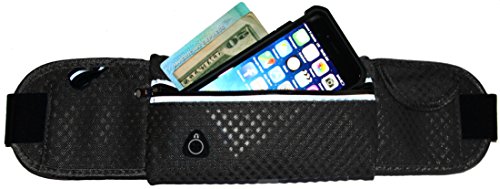 Running & Activity Mesh Belt for iPhone X, 8, 7, 6 / 6S, 6 Plus, 5/5S, Galaxy S8 S7 S6 S5, LG, Moto, HTC One, Pixel & More (Black)