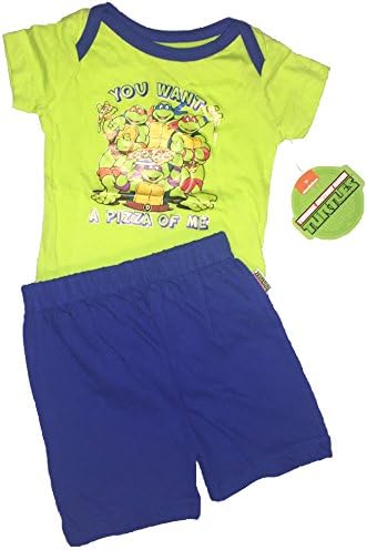 Super Heroes Baby Boy Costume - Jumpsuit - Bodysuit - Onesie WITH MATCHING SHORTS (3-6 Months, TMNT - You Want a Pizza Me)