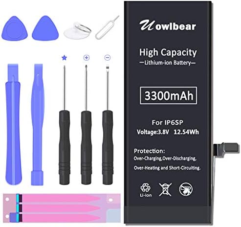 uowlbear Replacement 6s Plus Battery for 6s Plus A1634 A1687 A1699 with Complete Replacement Kits 0 Cycle -High Capacity 3 Year Warranty