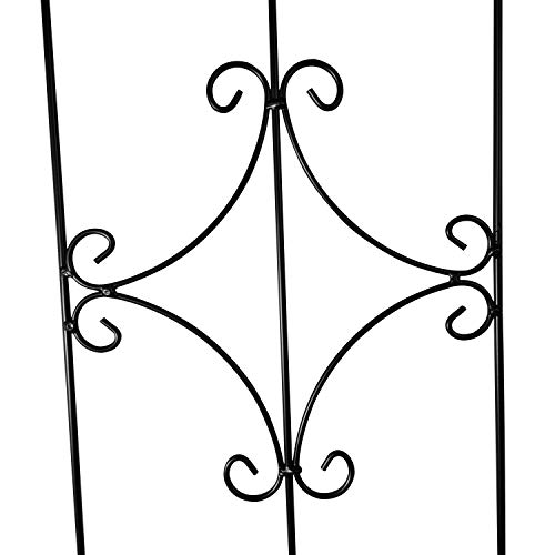 OUTOUR Larger Garden Trellis Plant Support Wire Lattice Grid Panel Stake Fence, 72"x20", for Climbing Plants, Potted Vines Vegetables Vining Flowers Ivy Roses Clematis, Lawn Backyard Patio, Black