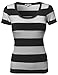 Awesome21 Women's Wide Stripe Short Sleeve Tee Shorts