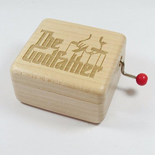 The Godfather Music Box - 18 Note Mechanism Antique Laser Engrave Wood Musical Box Crafts Melody Castle in Hand