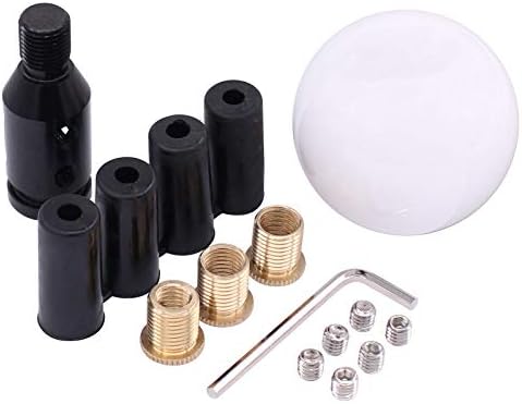 XtremeAmazing Round Ball Gear Shift Knobs Universal Automatic Manual White Head Cover Handle Knob and Shifter Adapter M12 x 1.25 Thread M10 x 1.25, M10 x 1.5, M8 x 1.25: Automotive
