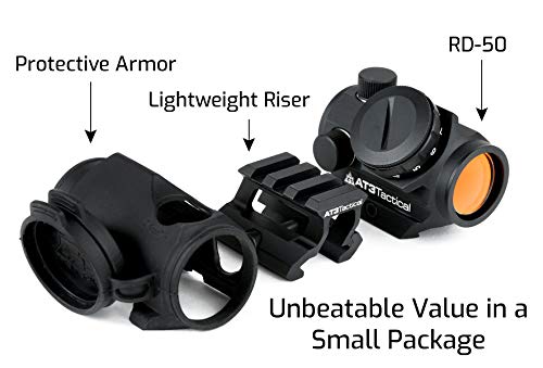 AT3 Tactical RD 50 PRO Red Dot Sight With 1 Riser For Lower 1 3 