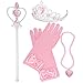 Tiaras and Crowns for Little Girls Princess Wands Gloves Pink Tiara and Necklace Set 4 Ps