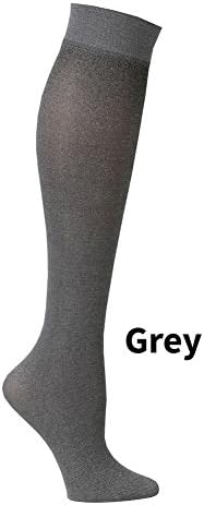 Women's Subtle Patterned Mild Compression Hose/Wide Calf Socks - Grey