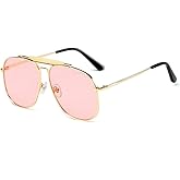Freckles Mark Unique Retro Sunglasses for Womens Mens Double Bridge Aviator Sunglasses
