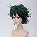 netgo Short Green Cosplay Wigs Short Fluffy Boy Male Full Anime Hair Wigs