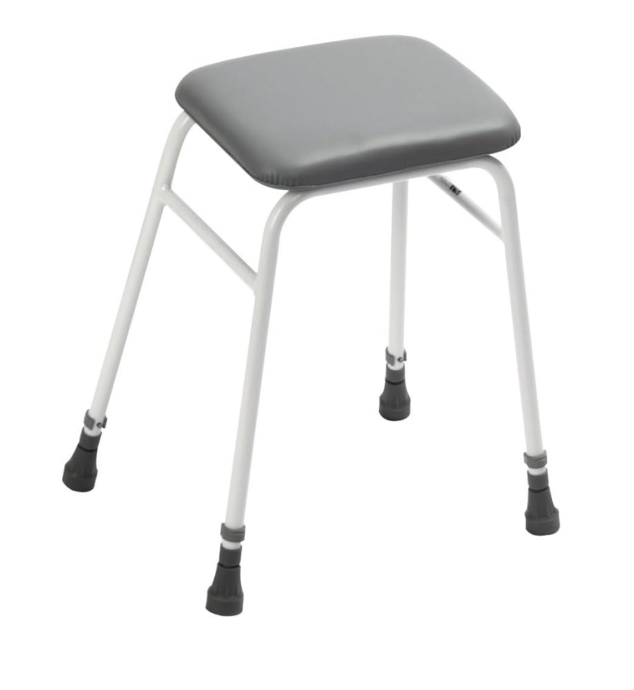 Homecraft Height Adjustable Shower Perching Stool, Ergonomic Perching Stool with Adjustable Height for Elderly and Disabled Bathing Assistance