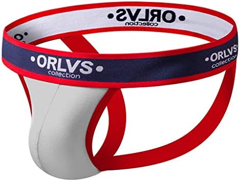 OMINA Clearance Sale Mens Jockstrap Bulge Pouch Letter Printed Underwear Bikini Low Rise Short Underpants Brief