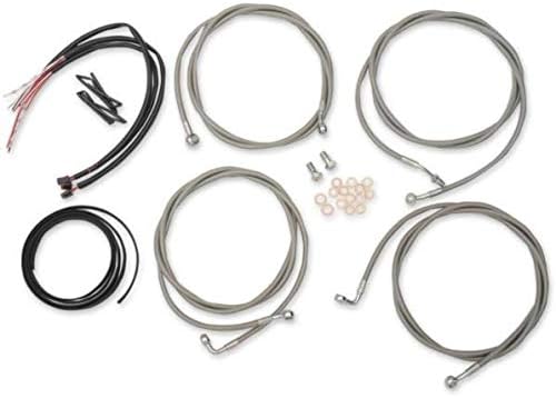 LA Choppers LA8054KT213 Complete Handlebar Cable/Brake & Clutch Line/Wire Kit - Stainless Braided