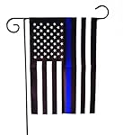 Thin Blue Line American 12.5 x 18-Inch Garden Flag By ERT Made By Oxford