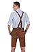 Bavarian traditional leather trousers Lederhosen with suspenders kastanienbraun 52 (36inch)