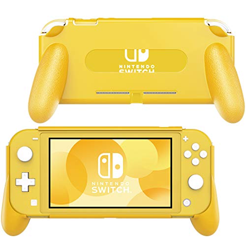 MoKo Hand Grip Case Compatible with Nintendo Switch Lite, Ergonomic Comfort Handle Case Shockproof Protective Stand Holder Kit Compatible with Switch Lite - Yellow