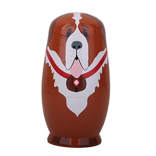 5pcs Cute and Funny Wooden Dog Stacking toys/Russian nesting dolls/Matryoshka gifts for kids(Multicolor) - Image 6