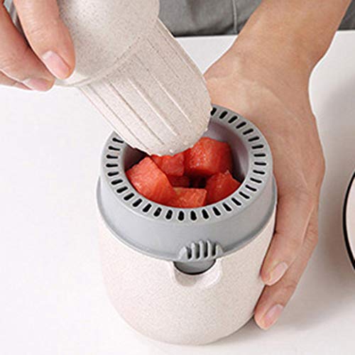 Hand Juicer Citrus, Puyujin Orange Squeezer Manual Lid Rotation Press Reamer for Lemon Lime Grapefruit with Strainer and Container (Pink) - Thumbnail 3