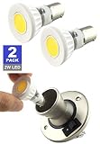 SRRB Direct 1139/1383 LED Replacement R12 BA15s Bulb 12V or 24V AC/DC for RV Camper Trailer Motorhome 5th Wheel Marine Boat Reading Light (2 Watt, Natural White)
