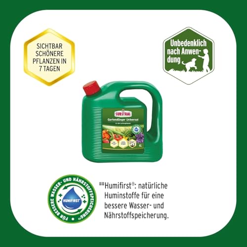 Substral Universal Flüssigdünger, 4L - Stärkt Pflanzenwachstum & Blütenbildung, mit Humifirst für alle Gartenpflanzen 3