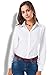 Atnlewhi Women Basic Long Sleeve Button Down Shirts Simple Pullover, White, M