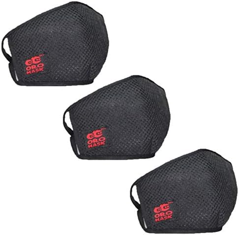 oromask O1 Men's Anti-Pollution Mask, with Adjustable Earloop, Cotton Nylon Fabric, non-woven filter Washable and Durable (Black) - Pack of 3