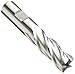 Niagara Cutter N85030 High Speed Steel Square Nose End Mill, Weldon Shank, Uncoated, Roughing/Finishing Cutting, Non-Center, 30-Degree, 4-Flute, 2.3125