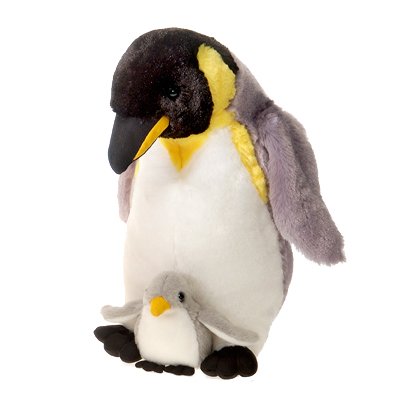 Mama Penguin with Baby Plush Stuffed Animal Toy by Fiesta Toys - 12