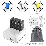 Tello Charger, COOLWAS 4 in 1 Charger for DJI Tello Battery Rapid Charging Hub Charging Accessories with Storge Bag