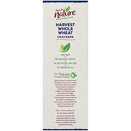 BACK TO NATURE NON-GMO CRACKERS, HARVEST WHOLE WHEAT, 8.5 OUNCE