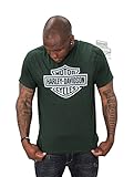 Harley-Davidson Mens Engine Force B&S Front & Back Green Short Sleeve T-Shirt