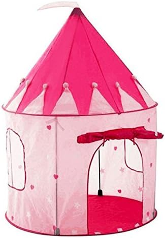 Extpro Portable Kids Prince/Princess Castle Play Tent Children Play Fairy House for Indoor Outdoor Camping Picnic Tent (Pink)