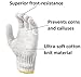 ABC 12 Pairs String Knit Work Gloves, 10 Inch Cotton and Polyester, Reusable Roping for Men and Women With Yellow Line, Breathable for BBQ