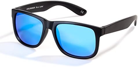 COLOSSEIN Vintage Mirrored Polarized Sunglasses For Men TPE Square Frame With 100%UVA/UVB Protection