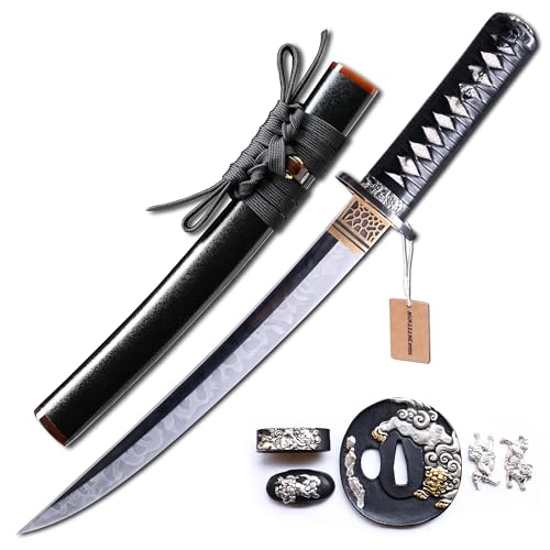 MURASAME Tanto Sword L6 Steel Choji Hitatsura Hamon