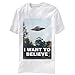 X-Files Men's X-Files Believe Graphic T-Shirt, Black, Medium