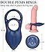 Vibrating Cock Ring with 10 Modes - SEXY SLAVE Gene Super Soft Dual Stimulation Penis Ring, Rechargeable & Waterproof, Clitoris Stimulator Vibrator for Couple(Blue)