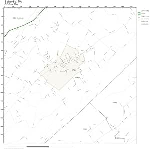 Amazon.com: ZIP Code Wall Map of Belleville, PA ZIP Code Map Not