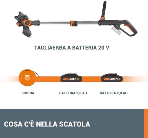 WG163E Tagliabordi a batteria 20V, con 2 batterie e caricabatterie
