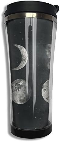 Moon Phase 420ml Stainless Steel Vacuum Coffee Tumbler With Paper Insert Paper Travel Coffee Mug Cup Water Bottle Tumblers 13.6 Oz