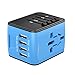 Universal Travel Adapter, Worldwide International Power Adapter with 4 USB Ports, All in One Wall Charger AC Travel Plug Adapter Converter for UK USA EU AUS Asia China Ireland Thailand 180+ Countries