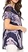 Sakkas 17789 - Valencia Tie Dye Sheer Cap Sleeve Embellished Drawstring Scoop Neck Top - 1-Indigo - OS