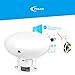 Philex Outdoor Digital TV Amplified Antenna - Dome Attic Antenna with Signal Booster Support for VHF/UHF with Built-in 4G LTF Filter Noise-Free Digital 360 Degree Reception 33FT Coax Cable, White