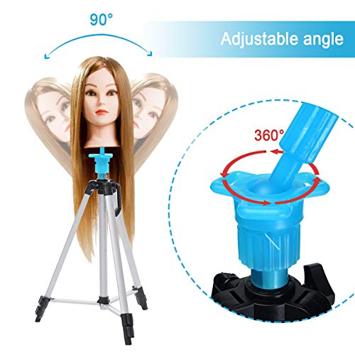 Adjustable Wig Head Stand Tripod Holder Mannequin Tripod for Hairdressing Training - Thumbnail 3