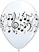 Qualatex Music Notes Balloons 50 Pack 11 Inch Latex White