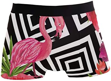 Black Strips Flamingo Decor Men's Underwear Men's Bag Soft Cotton Underwear 2 Pack