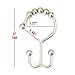 2lbDepot Double Sided Shower Curtain Hooks, Decorative Brushed Nickel Shower Curtain Hooks Rust Proof, Premium Stainless Steel Metal Hooks, Easy Glide Rollers, Set of 12 Curtain Rod Rings