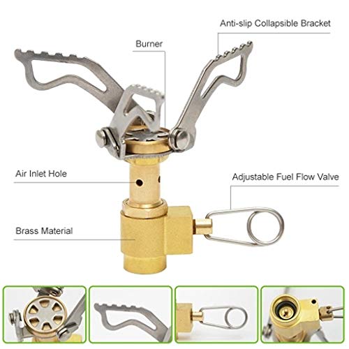 Hongxin ltralight Portable Outdoor Backpacking Camping Stoves with Piezo Ignition,Outdoor Fold Camping Oven Gas Stove