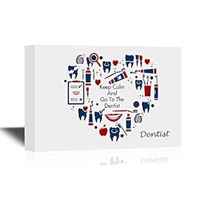 Dentist Canvas Wall Art - Keep Calm and Go to The Dentist - Gallery Wrap Modern Home Art | Ready to Hang - 12x18 inches